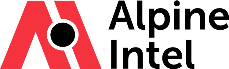 Alpine Intel logo, dark text on white background