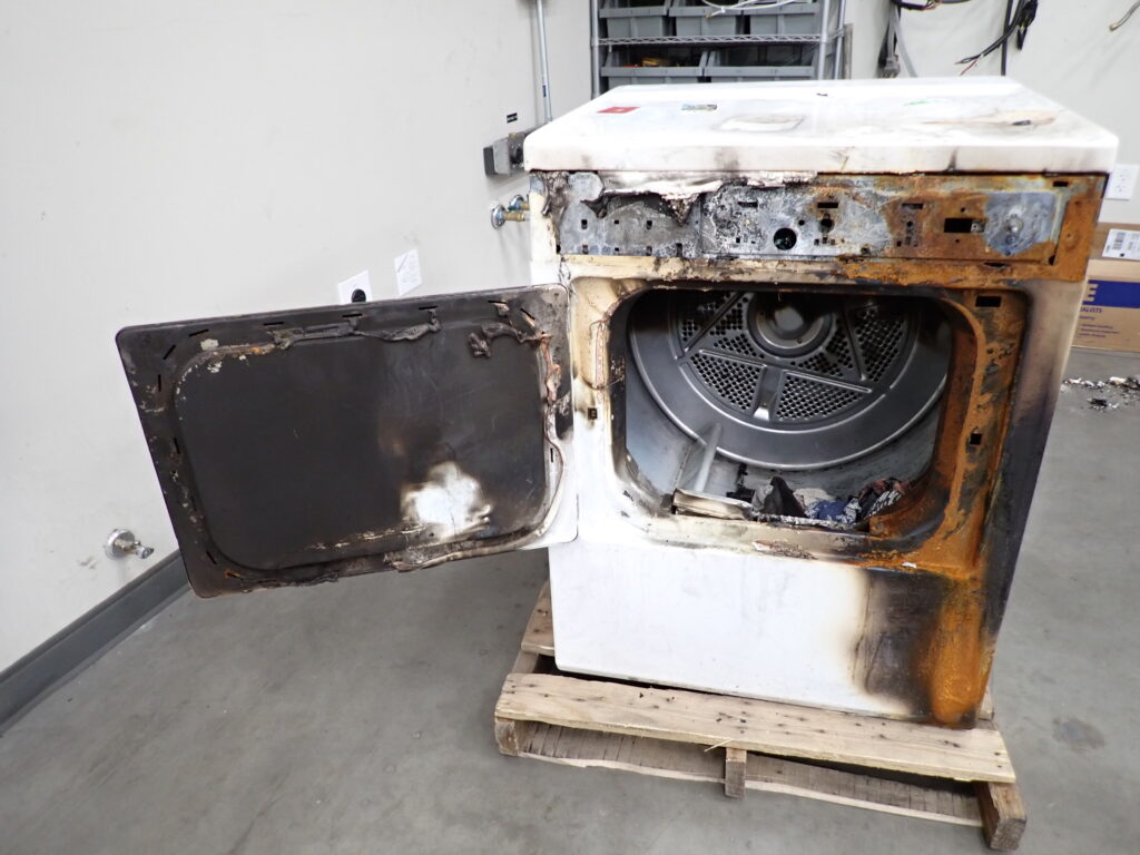 The burn patterns and other evidence helped a professional engineer determine how the fire occurred.