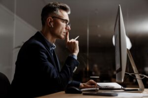 Man at Desk Computer